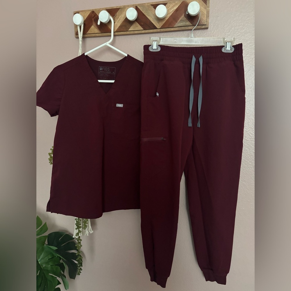 FIGS Women's Burgundy Track Pants Joggers